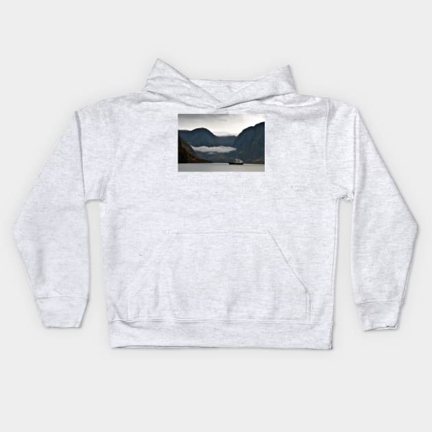 Aurlandsfjord Flam Norwegian Fjord Norway Kids Hoodie by Andy Evans Photos